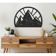Drevený obraz hory abstraktný polkruh