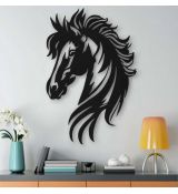Kôň - drevená dekorácia na stenu 45x30 cm čierna