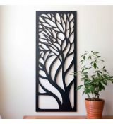 abstraktný strom - obraz na výšku 69x28 cm hnedá orech