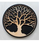 Strom života - drevený dvojfarebný abstraktný okrúhly obraz