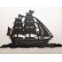 Pirátska loď drevená dekorácia na stenu