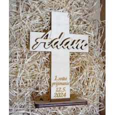 1 sväté prijímanie - darček drevený kríž s vlastným menom