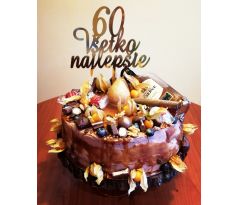 Dekorácia na tortu s nápisom všetko najlepšie+čislo výročia