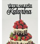 Dekorácia na tortu s všetko najlepšie s menom 5