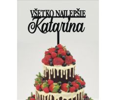 Dekorácia na tortu s všetko najlepšie s menom 5