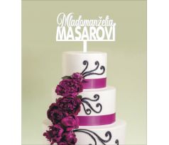 Dekorácia na tortu mladomanželia s priezviskom
