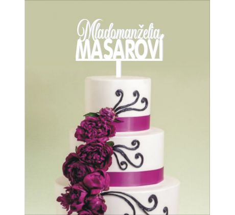 Dekorácia na tortu  mladomanželia s priezviskom
