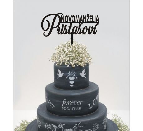 Dekorácia na tortu  novomanželia s priezviskom 2