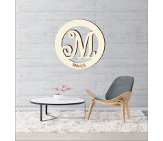 Drevený monogram na stenu