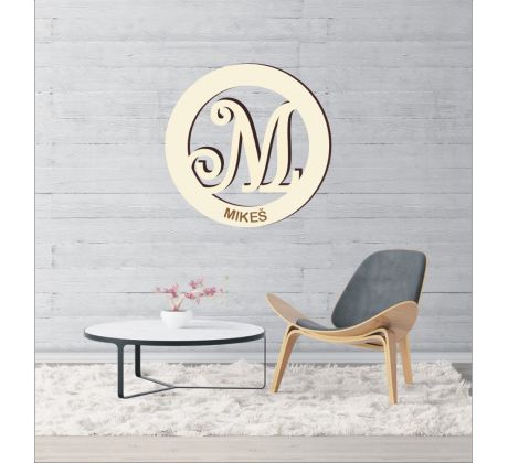 Drevený monogram na stenu