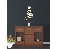Drevený monogram s korunkou 2