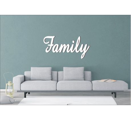 Drevený nápis Family - dekorácia na stenu