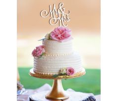 Mr & Mrs z dreva na tortu