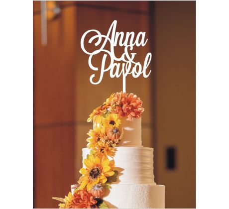 Dekorácia na tortu vzor mená