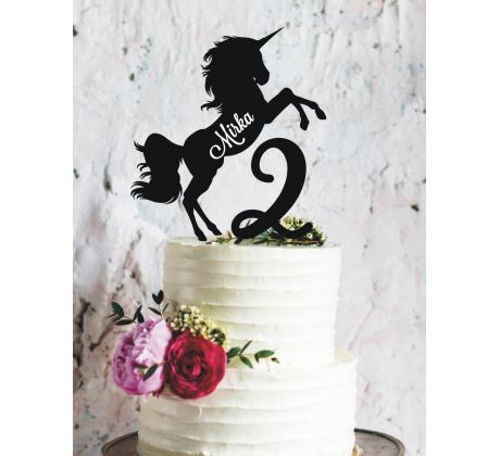 Dekorácia na tortu Jednorožec s číslom 2