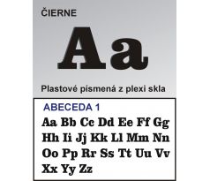 Plastové samolepiace písmená čierne písmo tlačené 1