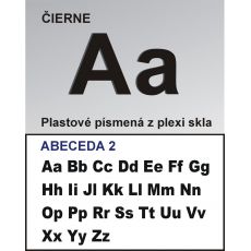 Plastové samolepiace písmená čierne písmo tlačené 2