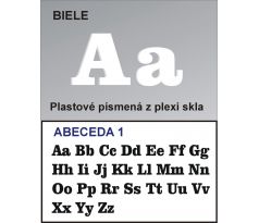Plastové samolepiace písmená biele písmo tlačené 1