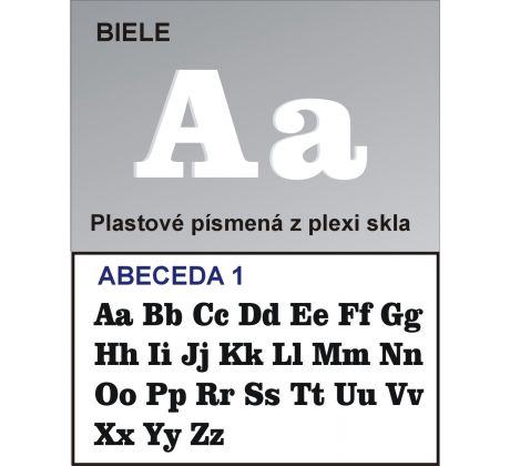Plastové samolepiace písmená biele písmo tlačené 1