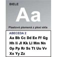 Plastové samolepiace písmená biele písmo tlačené 2