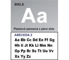 Plastové samolepiace písmená biele písmo tlačené 2