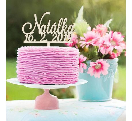 Ozdoba na tortu na krstiny s menom 2