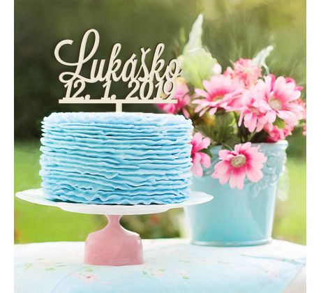 Zápich na tortu na krstiny s menom 1
