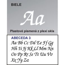 Plastové samolepiace písmená biele písmo tlačené 3