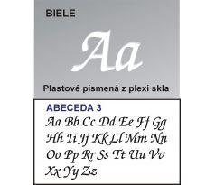 Plastové samolepiace písmená biele písmo tlačené 3