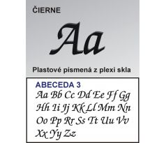 Plastové samolepiace písmená čierne písmo tlačené 3