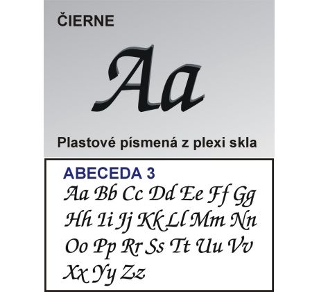 Plastové samolepiace písmená čierne písmo tlačené 3