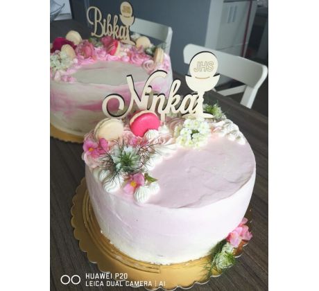 drevený zápich na prijímanie  - meno s kalichom