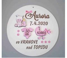 Tabuľka k narodeniu bábätka s údajmi 2