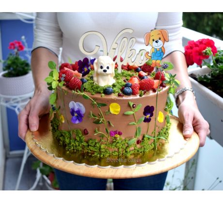 zápich meno z dreva so psíkom