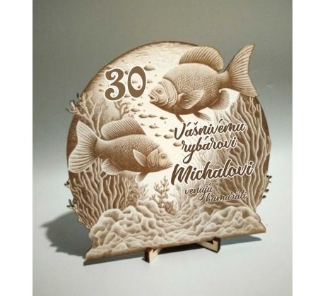 Ryby vo vode ceduľka s venovaním pre rybára