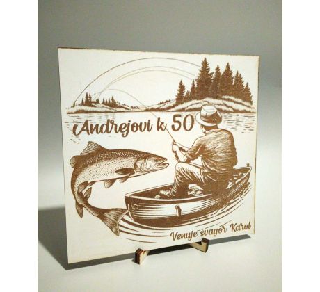 Rybolov tabuľka k narodeninám pre rybára
