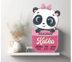 Tabuľka k narodeniu bábätka s údajmi panda
