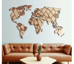 Dizajnová mapa sveta z dreva
