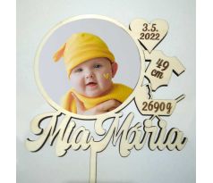 foto ozdoba na tortu na krstiny