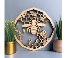 Drevený obraz usilovná včielka