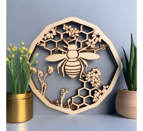 Drevený obraz usilovná včielka