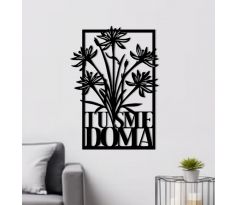 Hyacint drevený obraz na stenu Tu sme doma