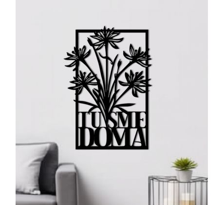 Hyacint drevený obraz na stenu Tu sme doma