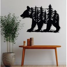 Moderná nástenná dekorácia medveď v lese