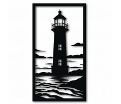 Maják na mori - vyrezávaný obraz