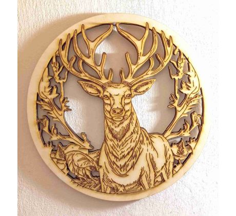 Jeleň 3D drevený obraz