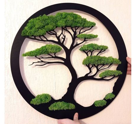 Machový strom 3D moderná dekorácia