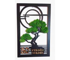 Machový obraz bonsaj dekorácia na stenu