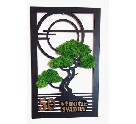 Machový obraz bonsaj dekorácia na stenu