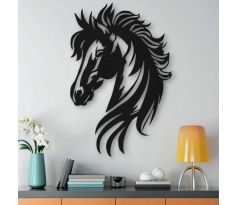 Kôň - drevená dekorácia na stenu 35x23 cm čierna